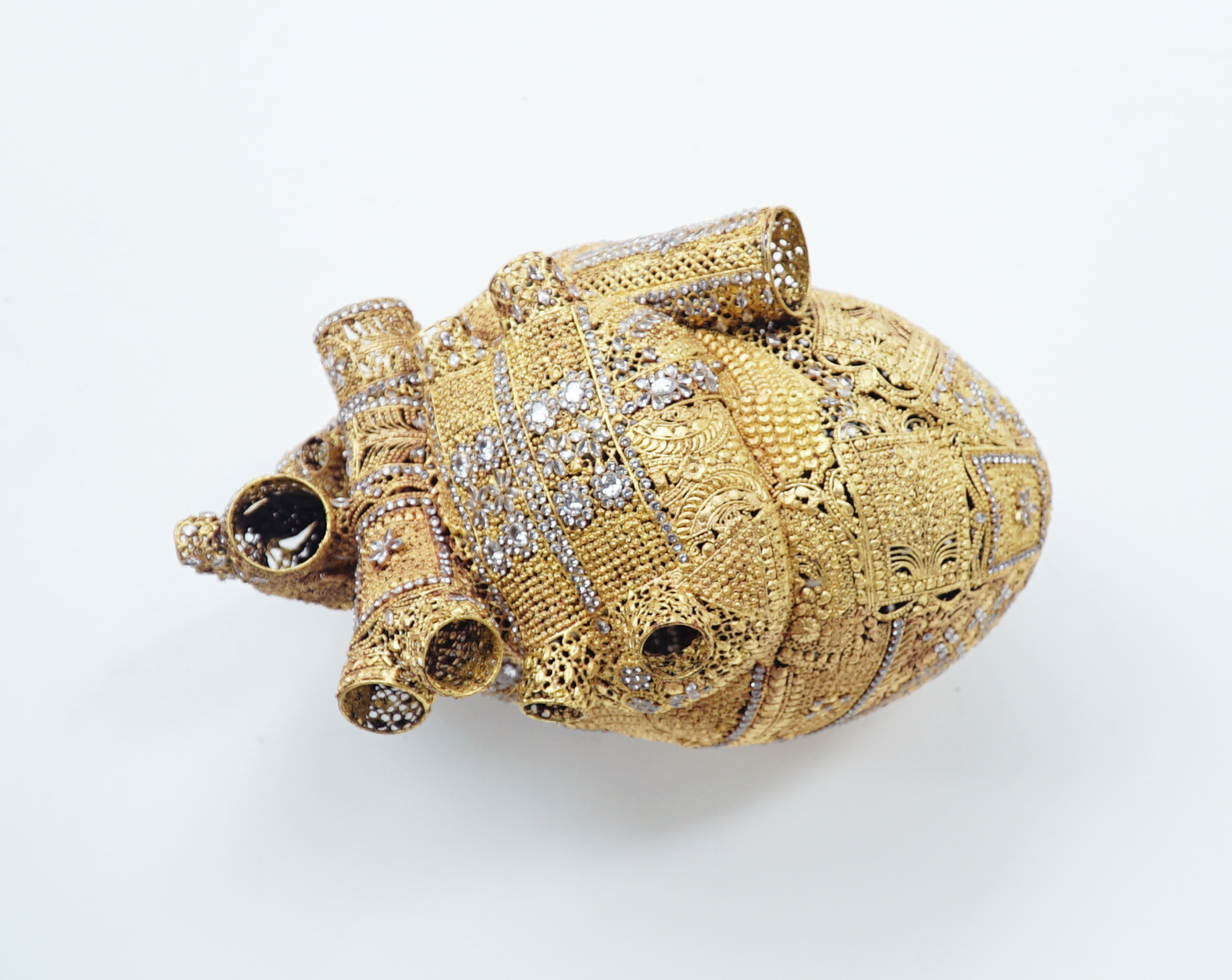 Mahbubur Rahman, Brass, crystal, gold leaf sculpture