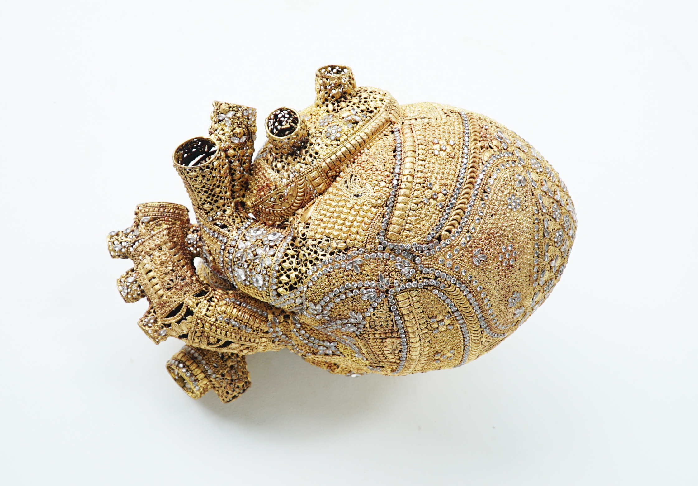 Mahbubur Rahman ,  Empty Heart,  Brass, Crystal &amp; Gold leaf