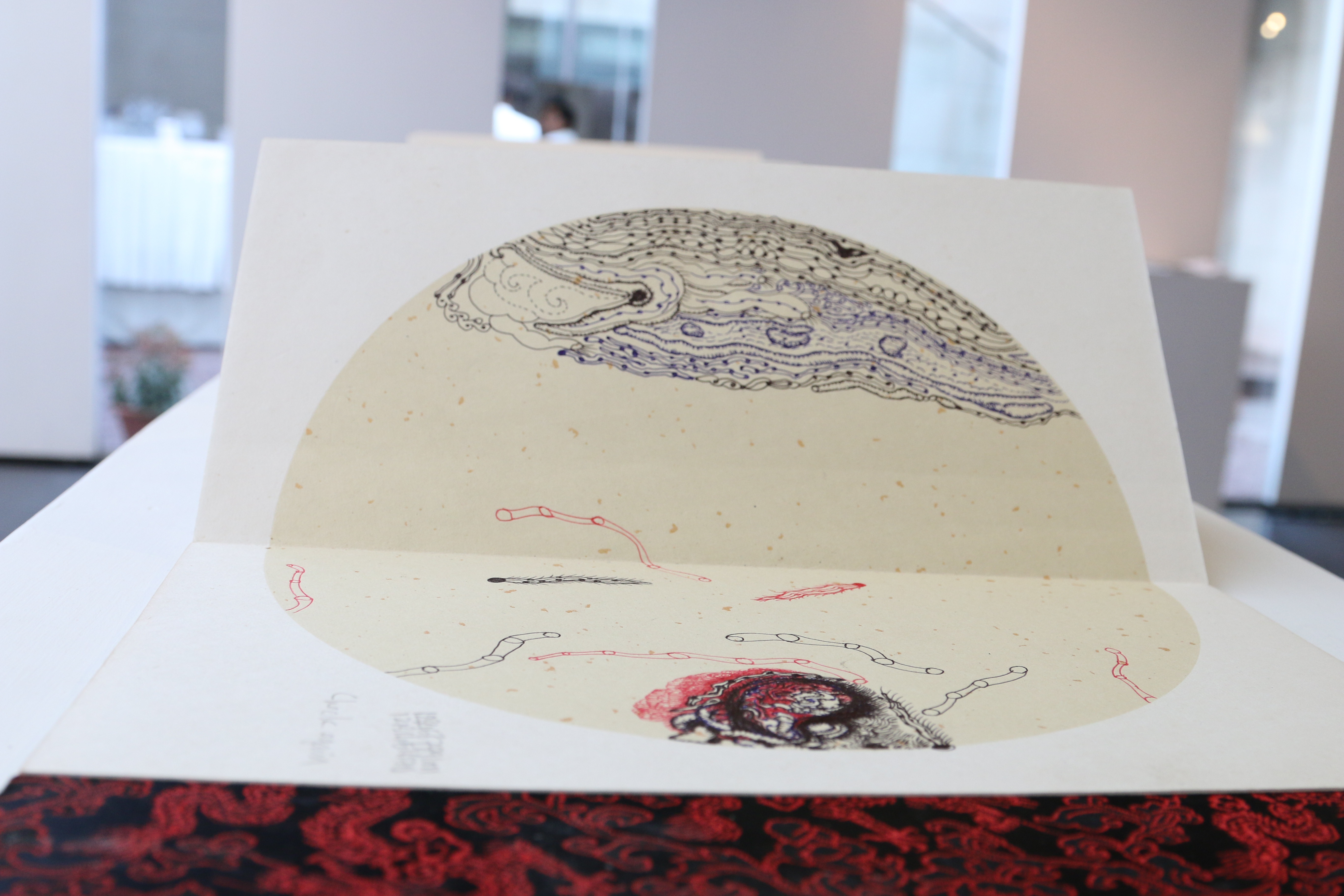 Jagath Weerasinghe, Accordion book, mixed media drawings