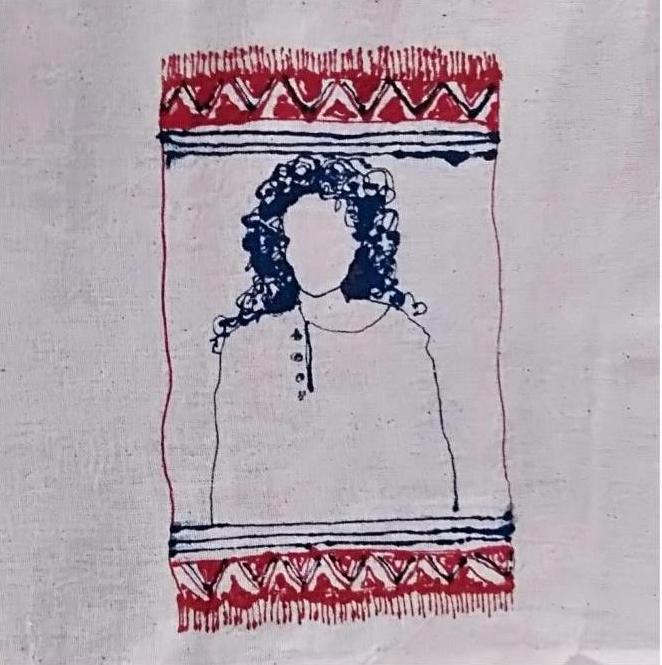 Arshi Irshad Ahmadzai, artwork on muslin cloth