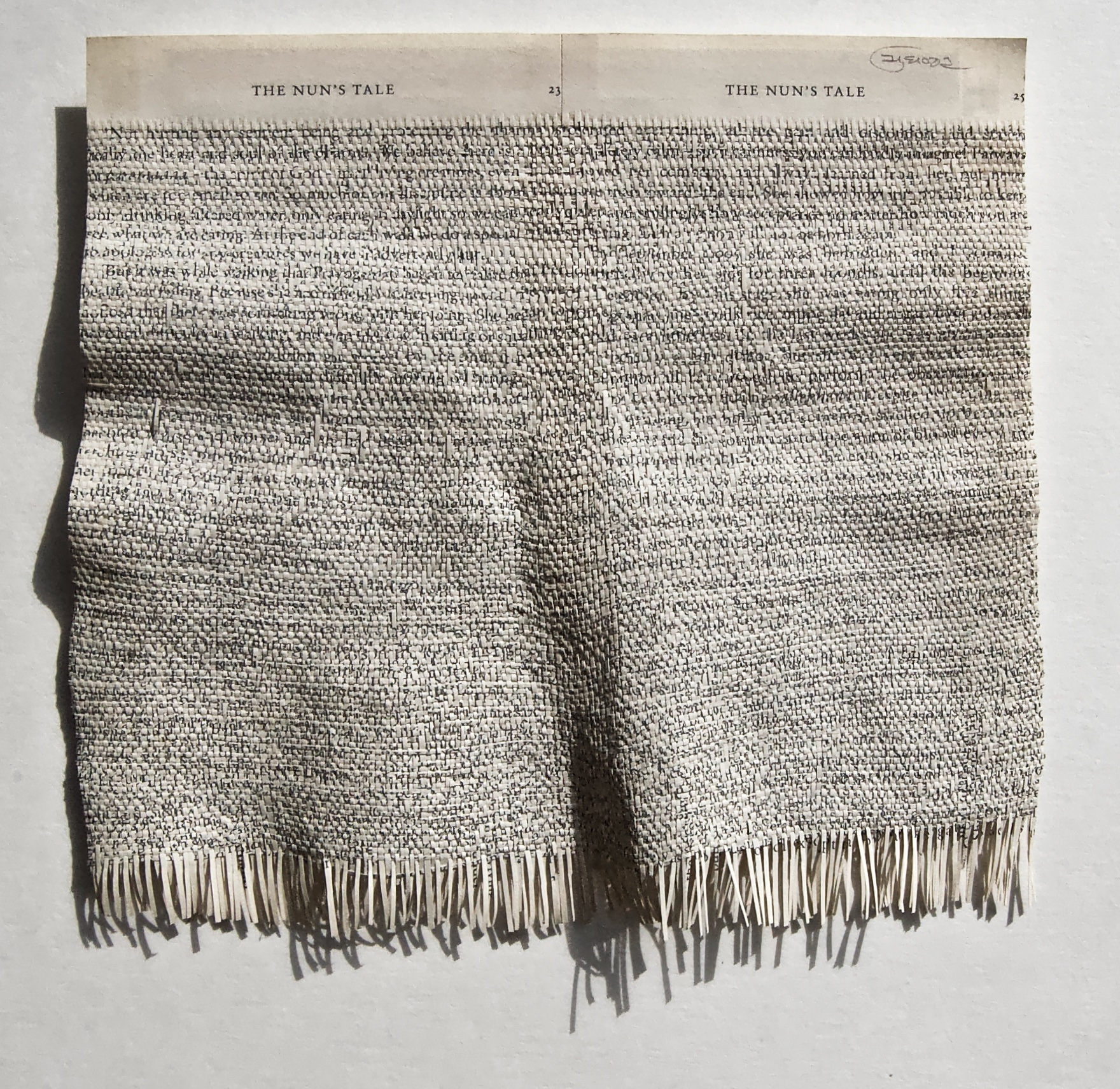 Youdhisthir Maharjan, Hand-woven strips of deacidified pages