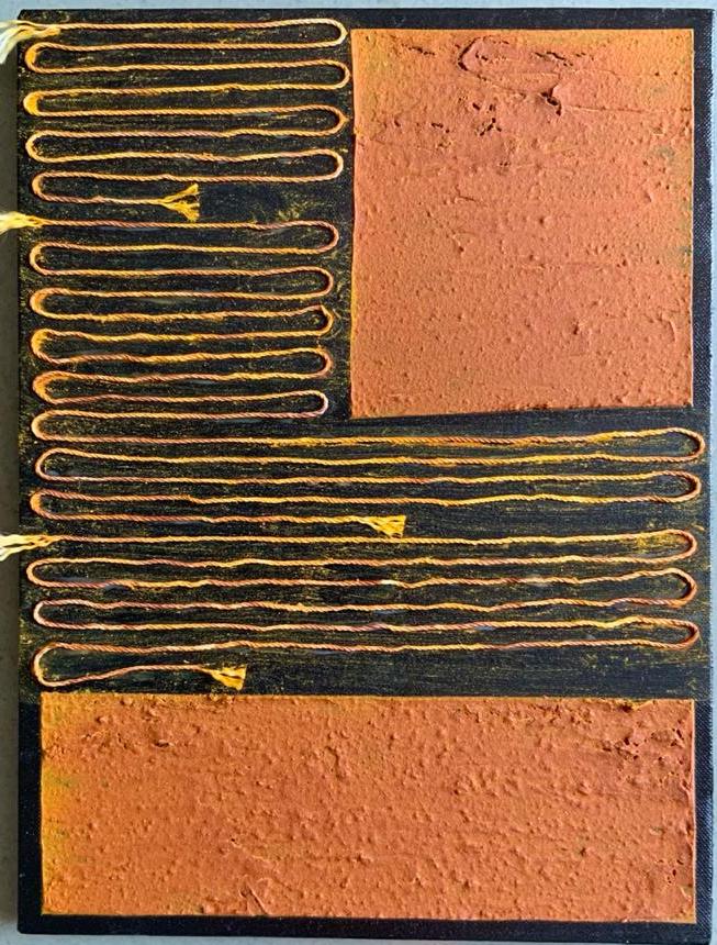 Meghana Gavireddygari, Turmeric, String &amp; Acrylic on canvas