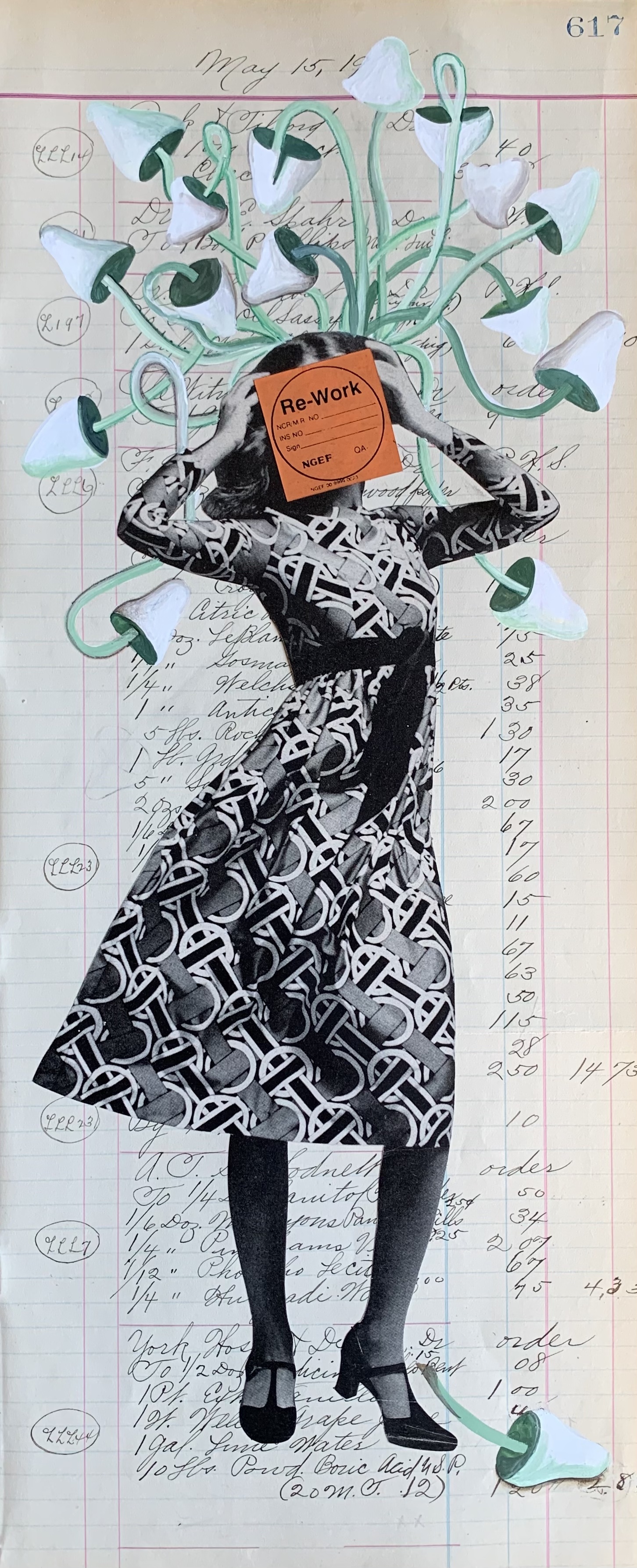 Bakula Nayak, contempoary artist, collage and drawing