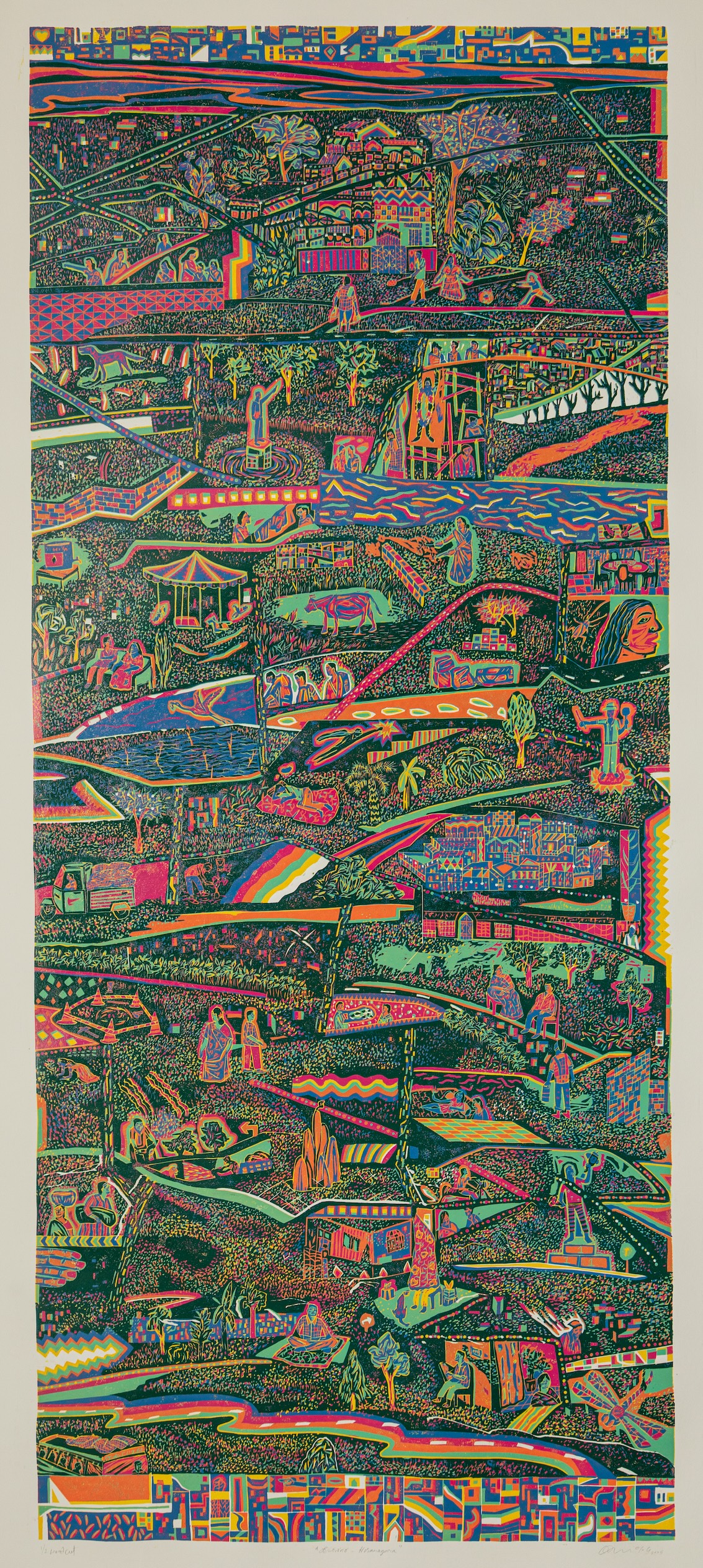 Anilakumar Govindappa, woodcut, contemporary art, spaces