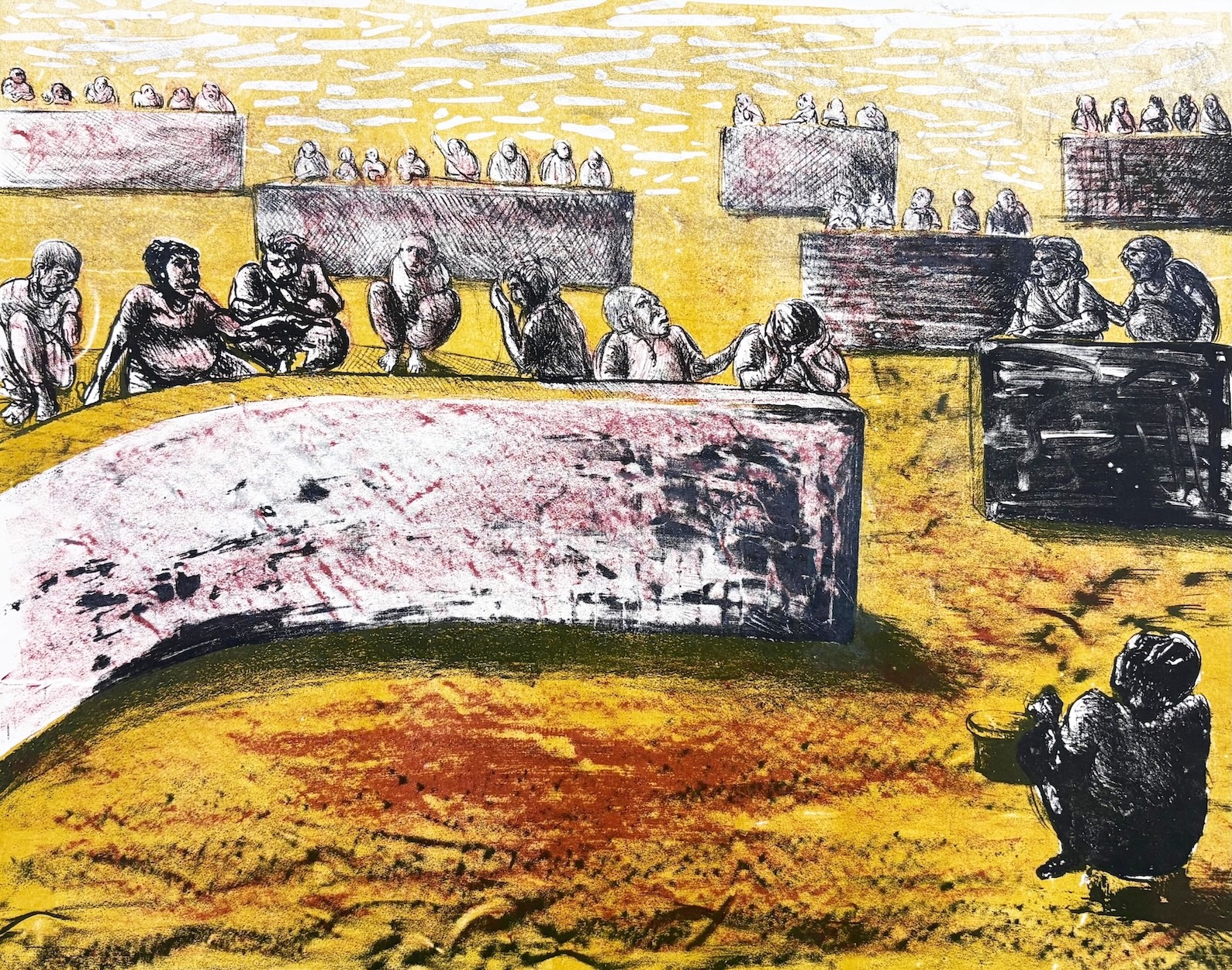 Rahul Ghosh, lithography, political satire